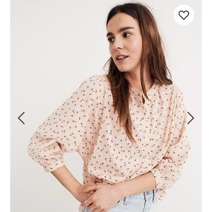 Peasant top in delicate floral